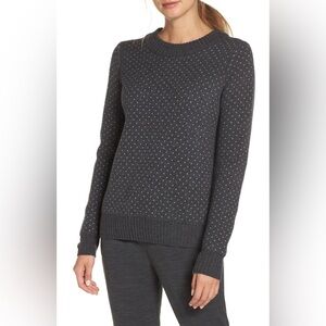 Icebreaker Waypoint Crewe 100% Wool Knit Crew Neck Sweater Grey Sz M